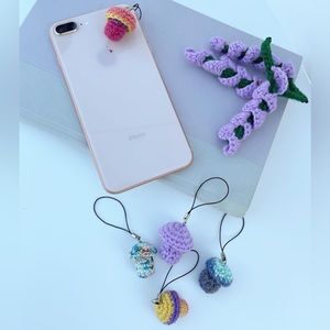 Crochet mushroom phone charm 📱 🧶